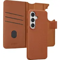 Accezz Étui de télephone portefeuille en cuir 2-en-1 avec MagSafe pour Samsung Galaxy S26 - Sienna Brown