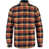 Fjällräven - Chemise épaisse en coton biologique - Singi Heavy Flannel Shirt M Autumn Leaf Dark Navy en Coton - Taille L - Orange