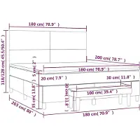 vidaXL Lit boxspring avec matelas vert foncé 180x200 cm velours