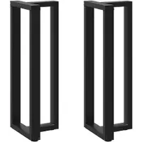 vidaXL Pieds de table de bar en T 2 pcs. noir 50x35x(110-111) cm acier