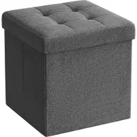 Leobert Pouf - - Gris Foncé - 30 X 30 X 30 Cm
