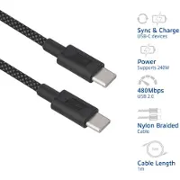 ACT AC3086, 1 mètre, USB-C, USB-C, USB 2.0, 0,48 Gbit/s, Noir