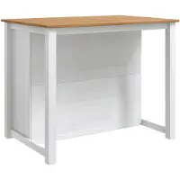 vidaXL Chariot de cuisine PANAMA, lot de 2, blanc et cire d'abeille, 112 x 77 x 90 cm