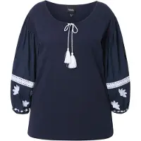 Ulla Popken Chemisier marine / blanc naturel