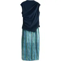 Next Robe bleu marine / bleu roi / vert / blanc