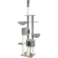 Markenlos Plateforme pour chats, hauteur sous plafond 24-26 m, gris clair, PCT110W01 - Contenu HTML requis
