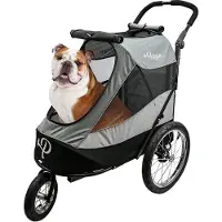 OEM Chariot de transport de luxe à 3 roues pour chiens, avec un système de levage pratique et des sangles de sécurité - Chariot de transport pour animaux de compagnie