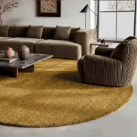 Studio Clarice Tapis rond en laine - Leone Or | Ø 200cm | Rond | Pile courte