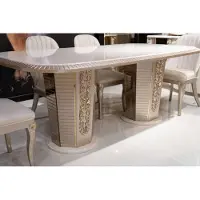 AEA Table de salle à manger moderne en bois beige