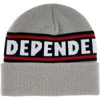 Independent Bar Logo Beanie Long Shoreman Cap Gris