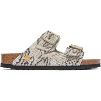 Birkenstock pour femme. 1033065 Sandales en Cuir Arizona (Ajustement Étroit) beige (38), Plat, Aucun, Casuel, Imprimé animal