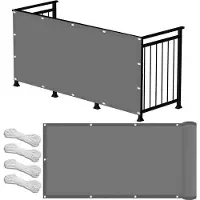 OEM Panneau d'ombrage extérieur de forme rectangulaire - Protection solaire pour le jardin - Protection contre le soleil - Taux d'ombrage de 95 % - 200 x 440 cm - Gris-beige