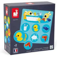 Janod Lotto La maison - Jeu éducatif pour enfants - Animaux et pièces - Carton