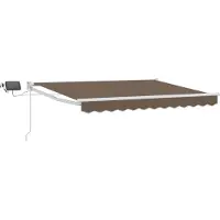 Syfax Store rétractable manuel avec LEDs Taupe