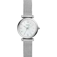 Fossil Montre à affichage analogique argent / blanc perle