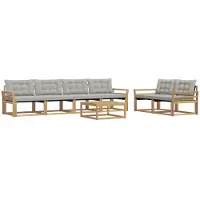 vidaXL Ensemble de canapés d'extérieur , 7 pièces, blanc et gris clair