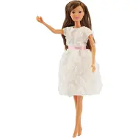 Heless Modepuppen-Kleid weisses Traumkleid Rosen bis 29cm