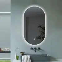 AHD Amazing Home Design Miroir de salle de bain moderne ovale rétroéclairé 50x80cm LED Lights Konughs M
