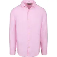 Superdry pour homme. M4011103A Riviera Linen Shirt pink (L), Casuel, Rose, Classique, Manche longue