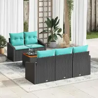 Prolenta Maison Exclusive - Ensemble de canapé de jardin, 6 places, en résine tressée noire