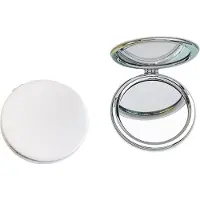 OEM Miroir à main rond pliable, 8 cm, surface en PU, professionnel et compact