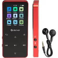 Denver Lecteur MP3/MP4 - Bluetooth - Lecture aléatoire/Répétition - Carte SD jusqu'à 128 Go - Écouteurs inclus - Dictaphone - MP1830R - Rouge