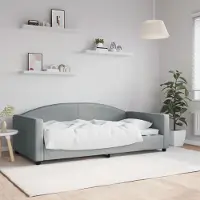 Prolenta Lit de jour exclusif, gris clair, 100x190 cm, revêtement en tissu