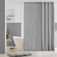 OEM Rideau de douche en polyester résistant à la moisissure pour la salle de bain ou la douche, 180 x 180 cm, imperméable, lavable, 12 crochets, gris.