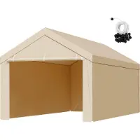 StarTech.com Toit de rechange pour carport - Bâche de tente de garage avec parois latérales - 3,05 x 6,09 m - Résistant aux UV - Résistant à la déchirure - Sans cadre - Beige