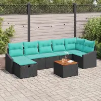 Prolenta Maison Exclusive - Ensemble de canapés de jardin, 8 pièces, en résine tressée noire