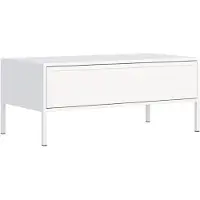 Selsey Velveto – Table basse avec tiroir - blanche - 100 x 50 cm