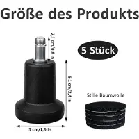 OEM Patins de sol carrés noirs pour chaises de bureau, lot de 5