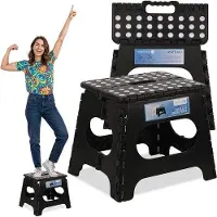 OEM Tabouret-marchepied pour enfants - Marches antidérapantes - Hauteur : 30 cm - Noir