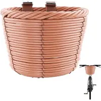 OEM Sacoche de vélo pour enfant, 16 x 13 x 12,5 cm, tissu végétal, sacoche de vélo avec deux sangles réglables et amovibles, marron