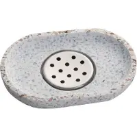 OEM Support de lavabo en terrazzo et acier inoxydable, couleur crème avec un aspect pierre naturelle, idéal pour les salles de bains, les douches et les cuisines.