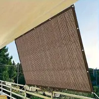 OEM Filet d'ombrage d'extérieur pour les voyages - marron, protection contre les UV, filet de parasol résistant pour les pique-niques et les sorties à la plage - 3 x 4 m