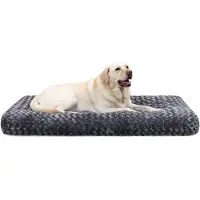 OEM Grand coussin pour chien d'intérieur - XL 105 x 70 cm - Gris foncé - Antidérapant - Lavable en machine