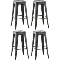 CLP ensemble de 4 tabourets de bar Joshua antique
