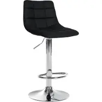 CLP Tabouret de bar Jerry, revêtement en similicuir, réglable en hauteur et pivotant à 360°, structure blanche, couleur chromée