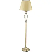 Relaxdays Lampe à abat-jour , lampadaire décoratif avec interrupteur, style vintage, douille E27, lampe décorative, dimensions : 158 x 39 cm, dorée