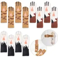 OEM Housses de protection Kartoonige pour chaises et portes, 3 modèles, 12 pièces, antidérapantes, housses de protection imitation bois.