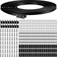 OEM Rail à rideaux flexible et pliable - 20 mètres - Noir, repliable, pour accrocher des rideaux