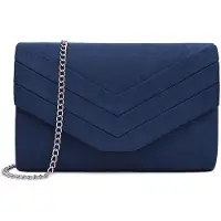 OEM Sac à main en cuir grainé bleu marine éclatant, avec compartiment à bijoux