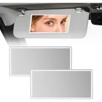OEM Deux miroirs de courtoisie métalliques, 15 x 8 cm, pour la voiture et la salle de bains