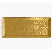OEM Planche rectangulaire avec motif marteau, boîte de rangement ornée d'une finition dorée en acier inoxydable, 25 x 11 cm