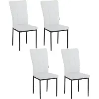 OEM Mobilier de salle à manger - Lot de 4 fauteuils - Chaises de salon - Design en cuir blanc