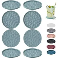OEM Patins de table en silicone - lot de 8, sans support - stabilisateurs de table pour protéger etReproductioner la table - système antidérapant, lissage et protection pour la table de salon, bleu pastel