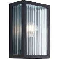 Brilliant 40925/06 Getta Applique murale extérieure métal/verre noir Convient pour une ampoule standard