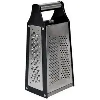 OEM Râpe Quattro à 4 faces, acier inoxydable, argent métallisé/noir, 10,5 x 8,5 x 23 cm