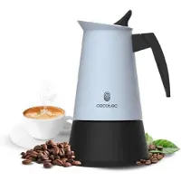 Cecotec Cafetière Italienne Piccolina 900 Blue. 450ml, 10 Tasses de Café, Acier Inoxydable, Compatible Toutes Surfaces
